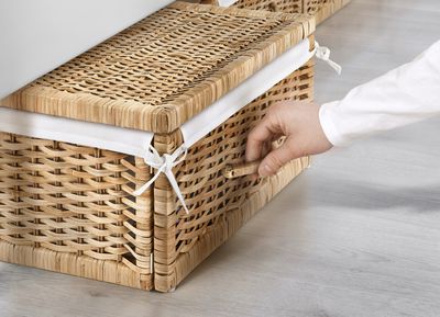 This under-bed storage basket from IKEA is the unsung hero of bedroom organization