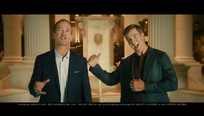 Peyton and Eli Manning promote Super Bowl giveaway in Caesars commercial