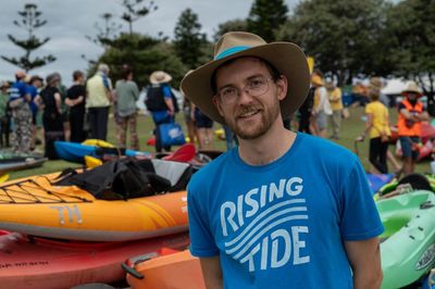 Newcastle port blockade: paddling activists take part in one of the biggest climate protests in Australia’s history