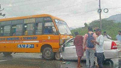 Four killed in a car-bus collision in Tirupati district