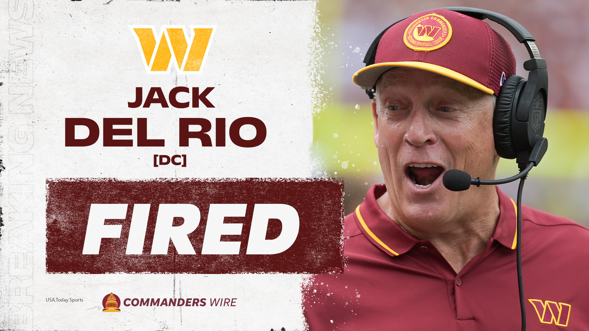 Jack Rio Commanders fire DC Jack Del Rio, DBs coach Brent…