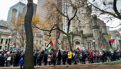 Pro-Palestinian protesters rally on Mag Mile to draw attention to Israel-Hamas war