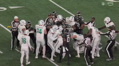 Fight in Dolphins-Jets Left Ref Bloodied and Led to Two Players Being Ejected