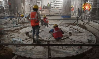 Ram Janmbhoomi Trust shares pictures of floor inlay work at Ram Temple in Ayodhya