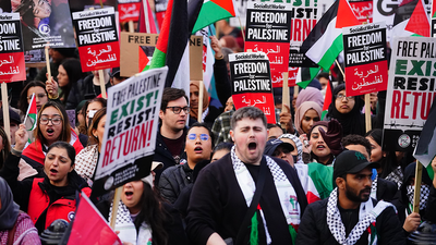 Watch: Pro-Palestine protesters march in London after hostages freed by Hamas