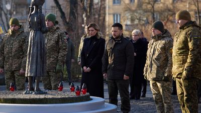 Russia launches 'record' 75 drones on Ukraine as the country marks Holodomor Day