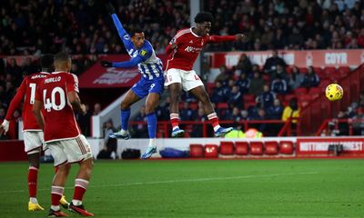 Brighton resist Nottingham Forest’s fightback after Lewis Dunk’s red card