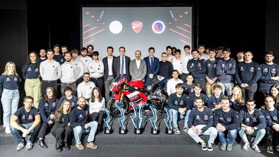 Ducati And Team UniBo Motorsport Celebrated An Electric Victory