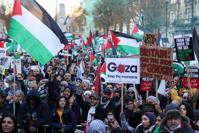London pro-Palestinian protestors demand permanent Israel-Gaza ceasefire