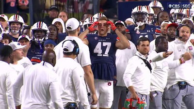 The Auburn sideline reaction to Alabama’s mind-boggling Hail Mary TD is priceless