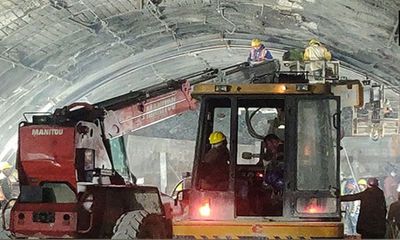 Uttarkashi: Protection umbrella being laid inside Silkyara tunnel for rescue team