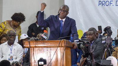 DRC's Nobel winner Mukwege stages presidential rally in hometown