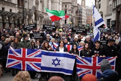 Thousands march against antisemitism in London as Tommy Robinson arrested - live