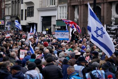 Former UK leader Boris Johnson joins a march against antisemitism in London