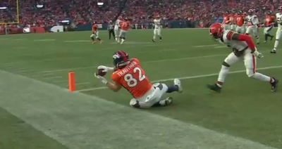 Adam Trautman’s sliding, one-cheek touchdown catch may be Week 12’s best play