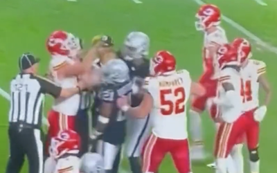 Travis Kelce Got Into a Skirmish During Chiefs’ Win Over Raiders, and Fans Loved It