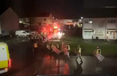 Riot police spotted on streets of Cumnock after disorder in Auchinleck