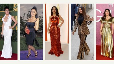 32 times Salma Hayek looked incredible on the red carpet: from glittering floor-sweeping gowns to sharp statement suits
