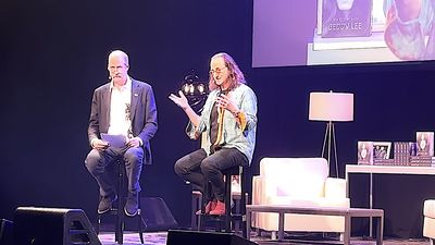 "Circus magazine said, 'If Lee's voice was any higher and raspier, his audience would consist exclusively of dogs and extraterrestrials": Watch Geddy Lee read from his memoir My Effin' Life onstage in Seattle with Nirvana's Krist Novoselic