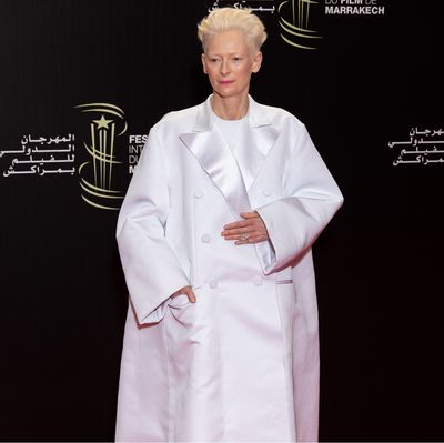 Tilda Swinton's Take on the Oversized Coat Is Dramatically Large