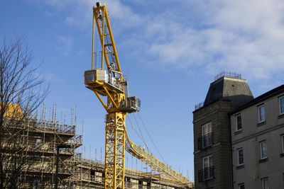 Emergency services attend crane collapse at Edinburgh building site