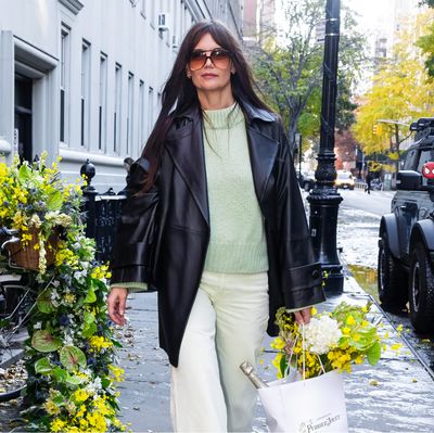 Katie Holmes Wears a Green Sweater, Single-Handedly Launching the Pistachio Trend