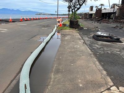 Maui officials on standby to stop heavy rains from sending ash into storm drains
