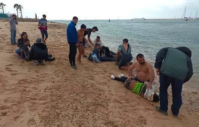 Four migrants who were pushed out of a boat die just yards from Spain's southern coast