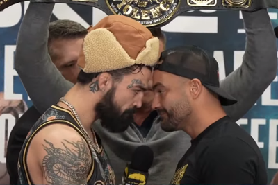 BKFC 56 video: Mike Perry, Eddie Alvarez go head to head (literally) during another tense faceoff