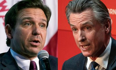 DeSantis v Newsom debate: governors clash on housing, taxes, immigration and more – as it happened