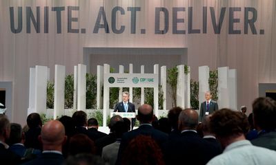 Cop28 diary: expensive coffee, cheesy slogans and petrol fumes