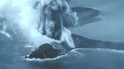 Japan's new volcanic island has erupted again — and the dramatic explosion was caught on camera