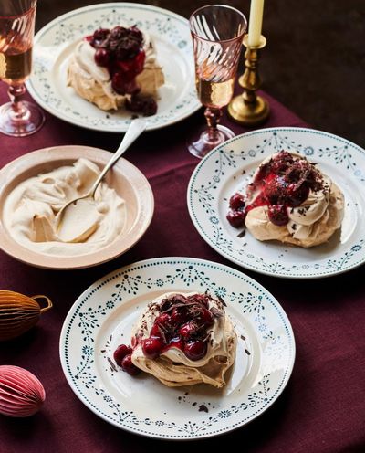 Double Christmas dessert: Ravneet Gill’s mango creme brulee and brown sugar meringues – recipes