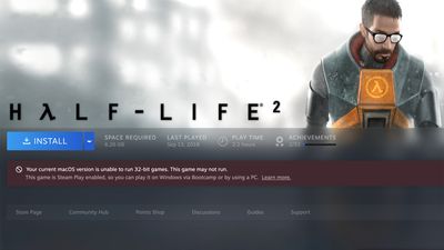 32-bit Mac holdouts will find games like 'Half-Life 2' and 'Metro 2033' unplayable soon, as Valve ceases Steam support for older versions of macOS