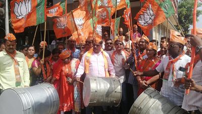 BJP workers celebrate party’s victory in three states