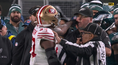 49ers Dre Greenlaw swipes at Eagles’ head of security, both ejected in bizarre sideline altercation