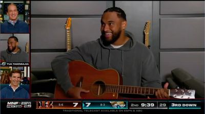 Tua Tagovailoa Shows Off His Guitar Skills During ‘Manningcast’ Appearance