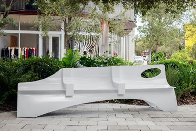Samuel Ross’ Miami Design District benches swoop in for sculptural sit-downs