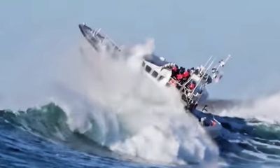 Coast Guard training in massive surf captured in striking video