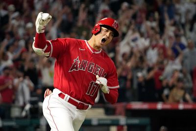 Shohei Ohtani met Los Angeles manager Dave Roberts at Dodger Stadium