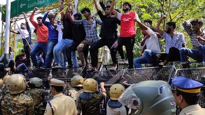 Students Federation of India protest turns violent