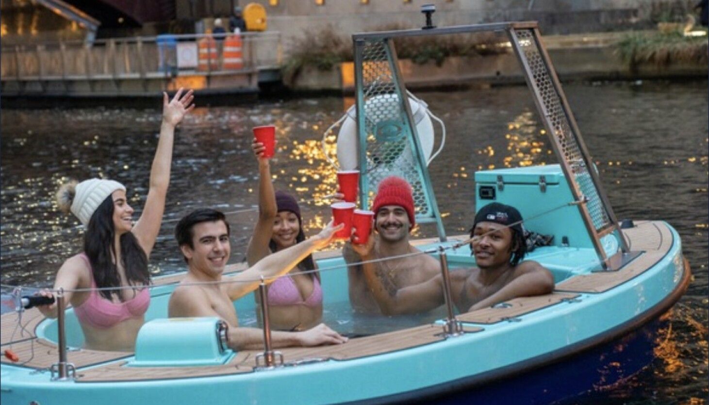 Hot tub boats offer a toasty spot to chill on the…