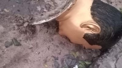 Telugu Desam Party founder N.T. Rama Rao’s bronze statue vandalised at Bhartipudi village in Bapatla