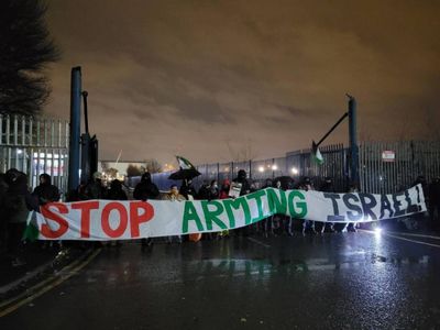 Protesters blockade Scottish arms factory over Gaza bombardment