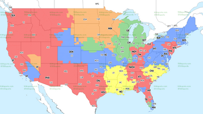 TV broadcast maps for Week 14 of NFL action