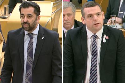 Why are Humza Yousaf and other MSPs wearing white ribbons at FMQs?
