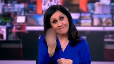 BBC News presenter Maryam Moshiri apologises after making rude gesture live on air