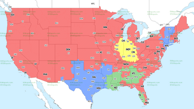 If you’re in the yellow, you’ll get Colts vs. Bengals on TV