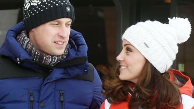 Kate Middleton's red puffer snow coat and white bobble hat combination is one of the cutest winter looks she's done