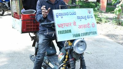 A solo bike ride to Delhi in protest against corruption and recruitment scams in the country